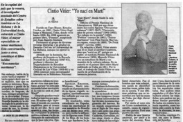 Cintio Vitier: "Yo nací en Martí"