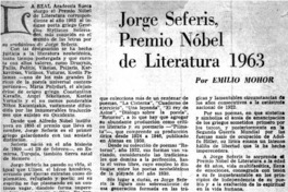 Jorge Seferis, premio Nóbel de Literatura 1963