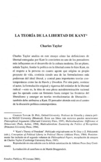La Teoría de la libertad de Kant