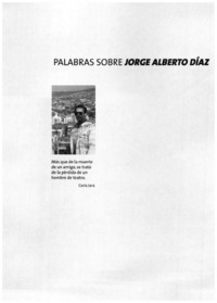 Palabras sobre Jorge Alberto Díaz