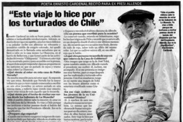 "Este viaje lo hice por los torturados de Chile"