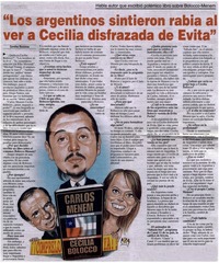 Los argentinos sintieron rabia al ver a Cecilia disfrazada de Evita"