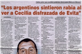 Los argentinos sintieron rabia al ver a Cecilia disfrazada de Evita"