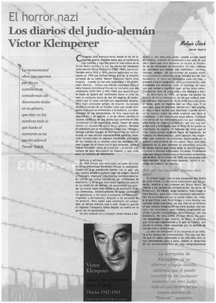 Los diarios del judío-alemán Víctor Klemperer