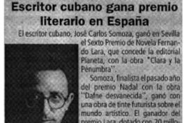 Escritor cubano gana premio literario en España
