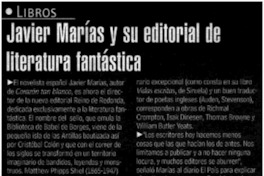 Javier Marías y su editorial de literatura fantástica.