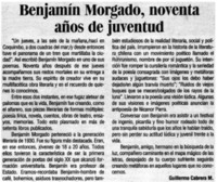 Benjamín Morgado, noventa años de juventud