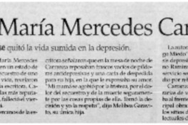 Murió María Mercedes Carranza.