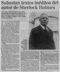 Subastan textos inéditos del autor de Sherlock Holmes