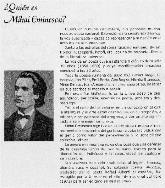 ¿Quién es Mihai Eminescu?