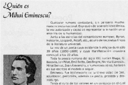 ¿Quién es Mihai Eminescu?