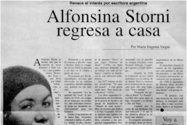 Alfonsina Storni regresa a casa