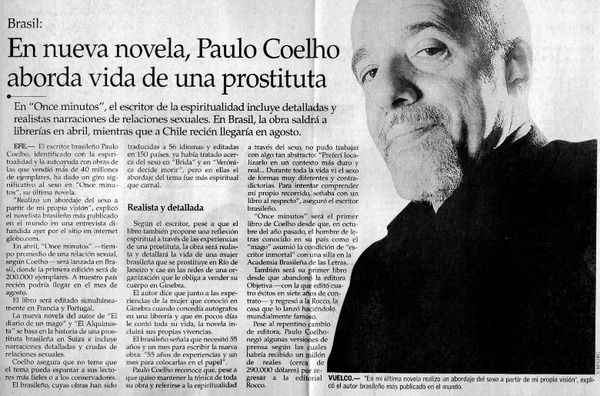 En nueva novela, Paulo Coelho aborda vida de una prostituta