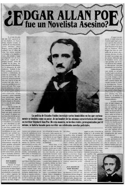 ¿Edgar Allan Poe, fue un novelista asesino?.