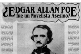 ¿Edgar Allan Poe, fue un novelista asesino?.