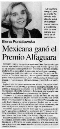 Mexicana ganó el Premio Alfaguara.