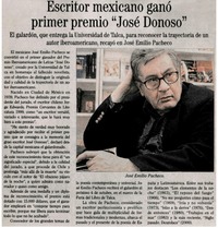 Escritor mexicano ganó primer premio "José Donoso".
