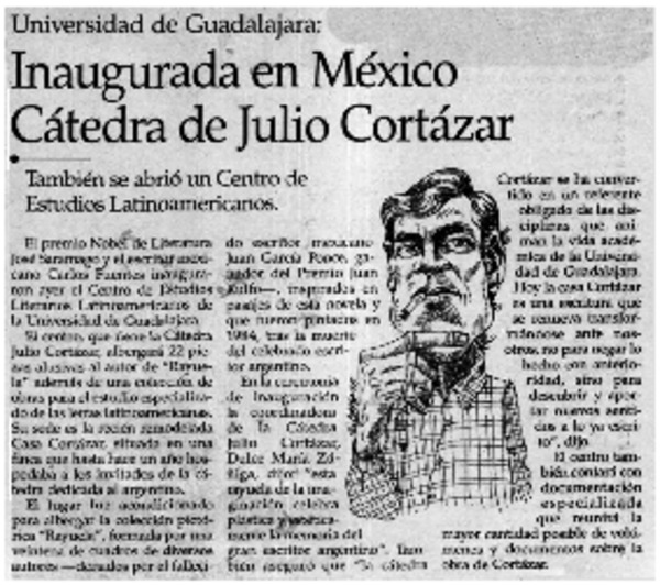 Inaugurada en México Cátedra de Julio Cortázar.