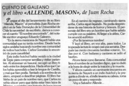 Cuento de Galeano y el libro "Allende, Mason", de Juan Rocha.