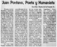 Juan Pontano, poeta y humanista Juan Pontano, poeta y humanista