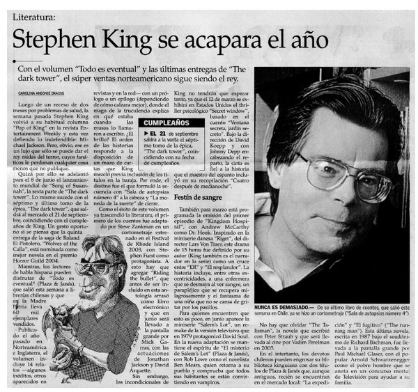 Stephen King se acapara el año