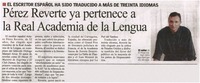 Pérez Reverte ya pertenece a la Real Academia de la Lengua.