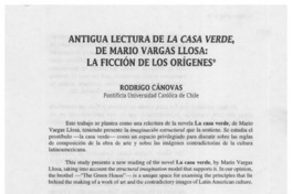 Antigua lectura de La casa verde, de Mario Vargas Llosa, la ficción de los orígenes