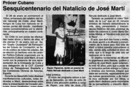 Sesquicentenario del natalicio José Martí.