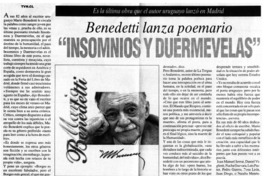 Benedetti lanza poemario "Insomnios y duermevelas".