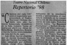 Teatro Nacional Chileno : repertorio '98