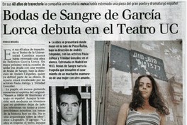 Bodas de Sangre de García Lorca debuta en el Teatro UC