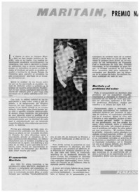 Maritain, Premio Nacional de las Letras Francesas, 1964