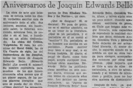 Aniversarios de Joaquín Edwards Bello
