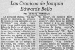 Las Crónicas Joaquín Edwards Bello