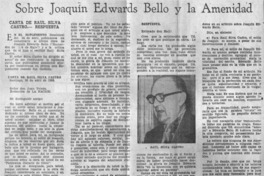 Sobre Joaquín Edwards Bello y la amenidad.