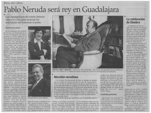 Pablo Neruda será rey en Guadalajara