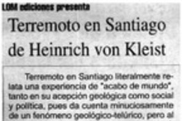 Terremoto en Santiago de Heinrich von Kleist