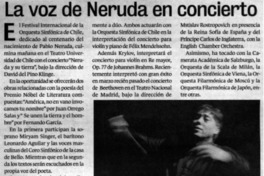 La voz de Neruda en concierto.