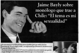 Jaime Bayly sobre monólogo que trae a Chile : "El tema es mi sexualidad"