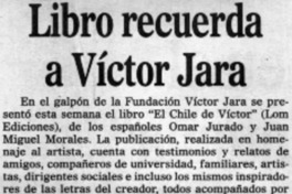 Libro recuerda a Víctor Jara.