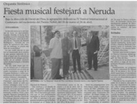 Fiesta musical festejará a Neruda