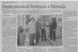 Fiesta musical festejará a Neruda