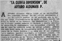 La quinta dimensión", de Arturo Aldunate P.