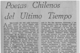 Poetas chilenos de último tiempo