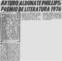 Arturo Aldunate Phillips:_ premio de literatura 1976.