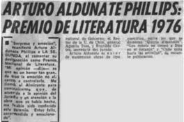 Arturo Aldunate Phillips:_ premio de literatura 1976.