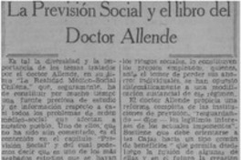 La previsión social y el libro del doctor Allende