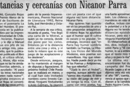 Distancias y cercanías con Nicanor Parra.