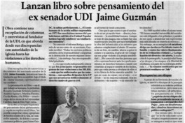 Lanzan libro sobre pensamiento del ex senador UDI Jaime Guzmán.