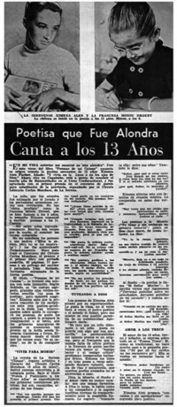 Poetisa que fue Alondra Canta a los 13 años.